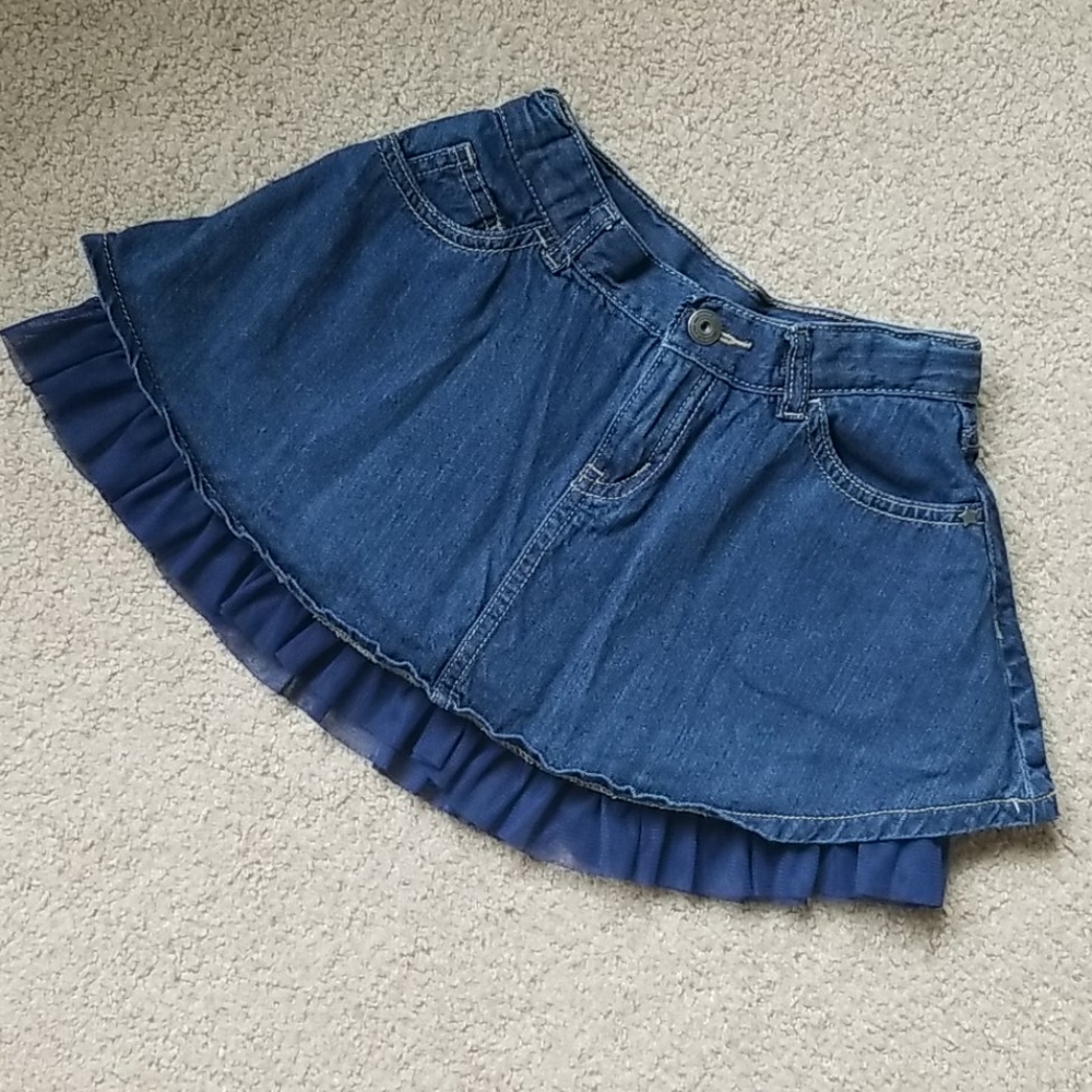 ❤️4/$20 Crazy 8 Denim Skirt with Tulle Ruffle